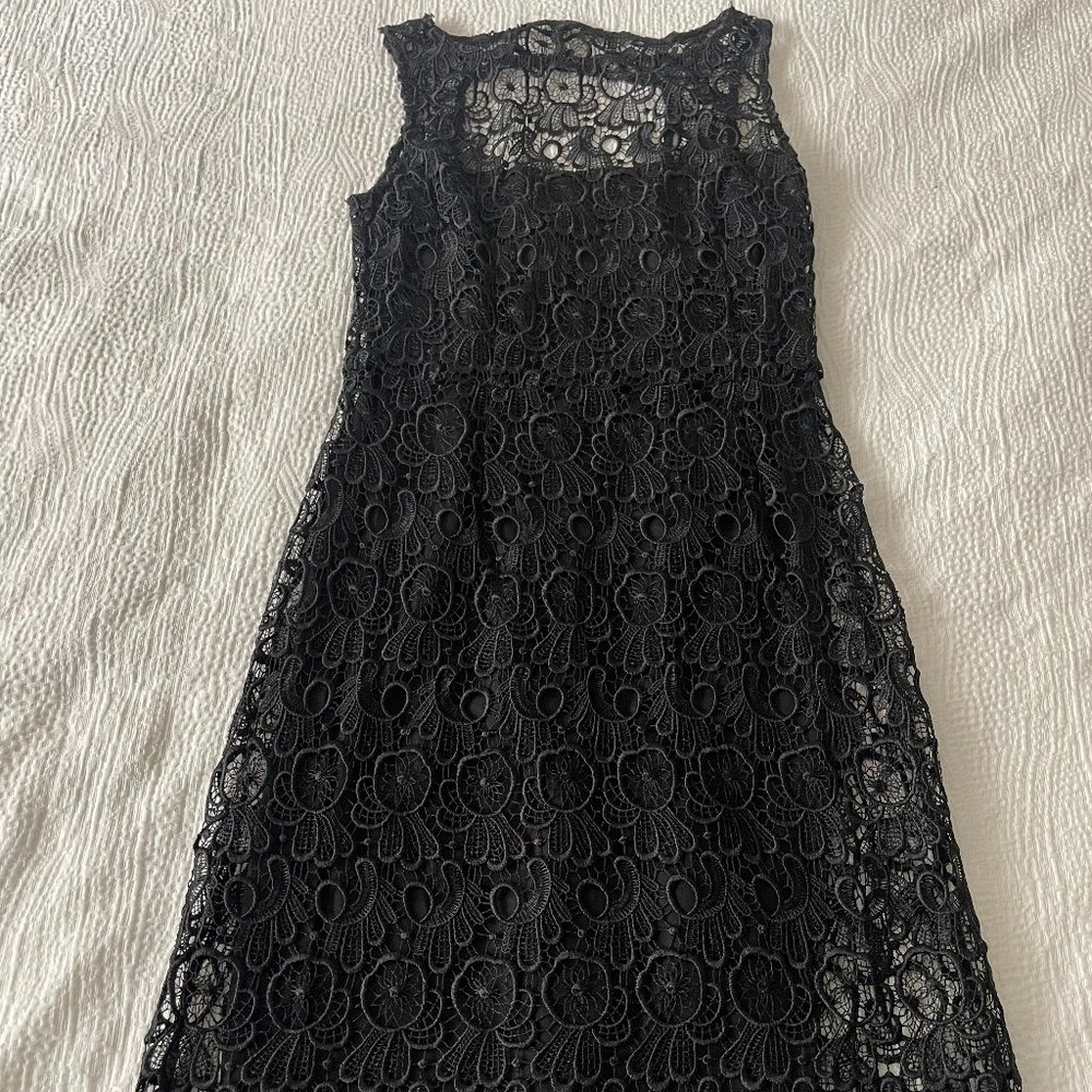 BB Dakota Black Lace Crochet Morrow Cocktail Dress, Size 2